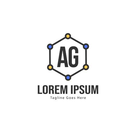 AG Letter Logo Design. Creative Modern AG Letters Icon Illustrationのイラスト素材