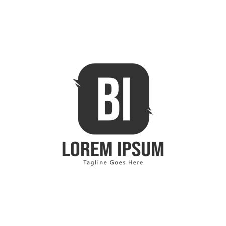 BI Letter Logo Design. Creative Modern BI Letters Icon Illustrationのイラスト素材