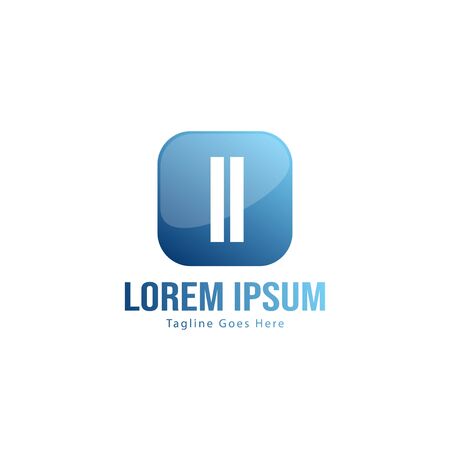 Initial II logo template with modern frame. Minimalist II letter logo vector illustrationのイラスト素材