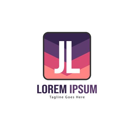 Initial JL logo template with modern frame. Minimalist JL letter logo vector illustrationのイラスト素材