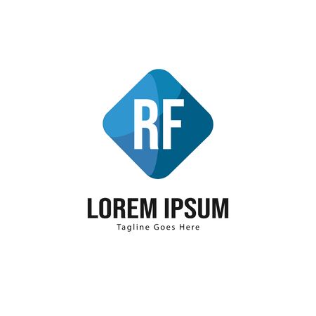 Initial RF logo template with modern frame. Minimalist RF letter logo vector illustrationのイラスト素材