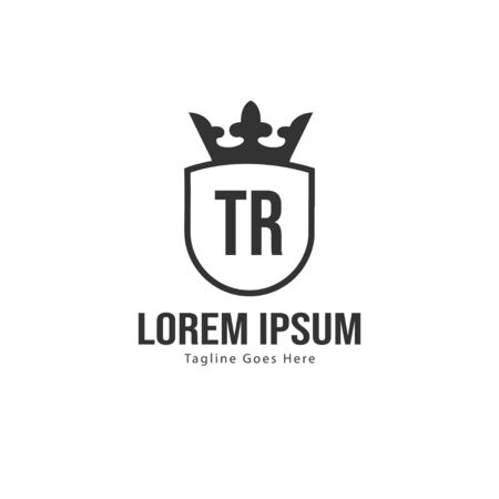 Initial TR logo template with modern frame. Minimalist TR letter logo vector illustrationのイラスト素材