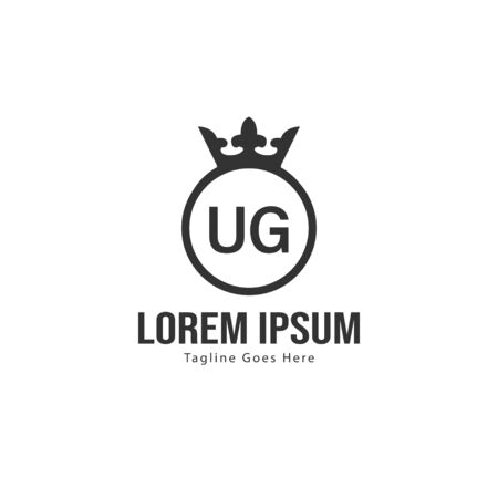 UG Letter Logo Design. Creative Modern UG Letters Icon Illustrationのイラスト素材