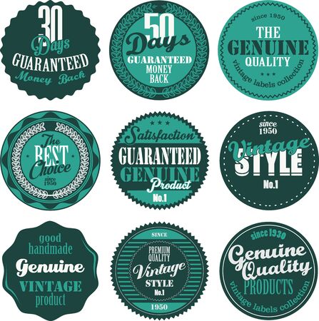 Premium Quality retro badges collection blue set 1のイラスト素材