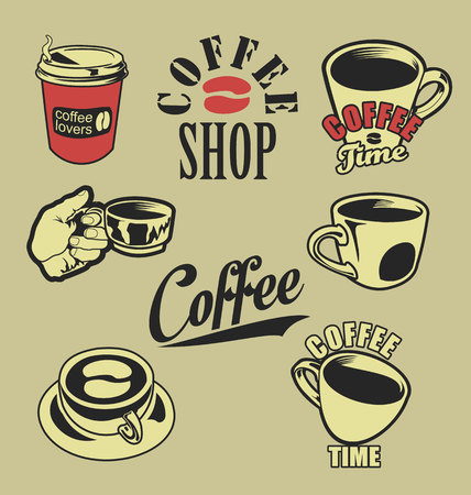 Coffee lovers retro vintage design collectionのイラスト素材