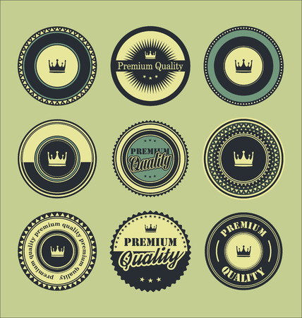Vintage labels blue setのイラスト素材