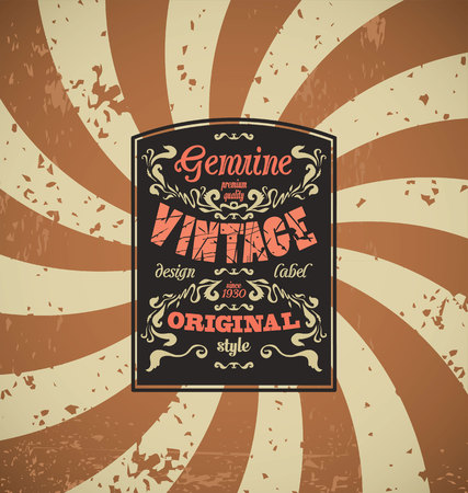 Vintage grounge retro labelのイラスト素材