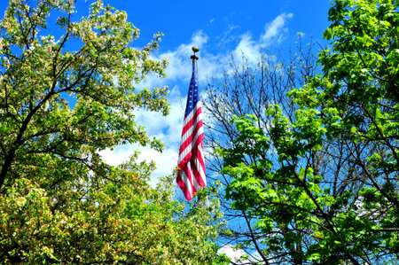 American Flag in Sky