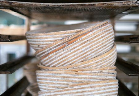 Bread Bakery Bowls on a Rackの写真素材