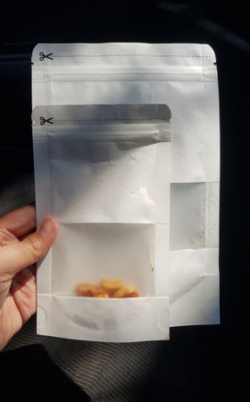 White paper pack for wrapping food.