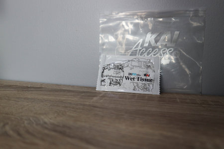West Java, Indonesia in October 2022. This is a wet tissue issued by PT. KAI Kereta Api Indonesia on a wooden table.のeditorial素材