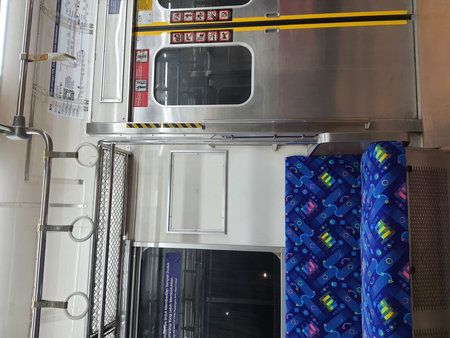 Jakarta, Indonesia in October 2022. Situation of an empty commuterline train without any passengers....