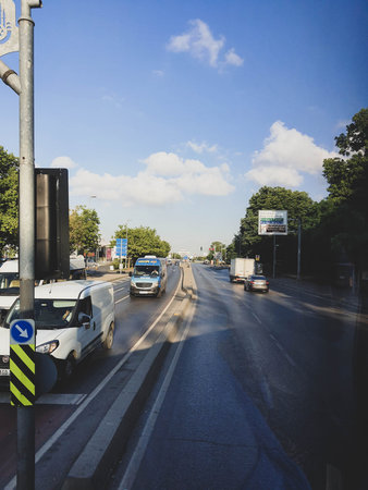 Turkey on July 2022. Road conditions in Istanbul are quite congested. During the recession Turkey was indeed intensively increasing its tourism, to increase the country's foreign exchange.のeditorial素材