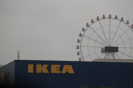 Jakarta, Indonesia in October 2022. This is the fourth IKEA store in Indonesia which is located in Jakarta Garden City, Cakung. IKEA is a Swedish home and office furniture retailer.のeditorial素材