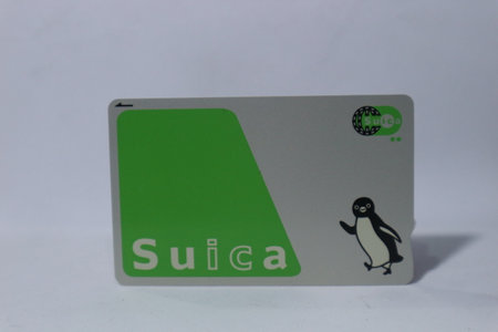 Japan on July 2019. Isolated photo from suica card. Suica is a prepaid rechargeable contactless smart card, electronic money used as a fare card on train lines in Japan.のeditorial素材