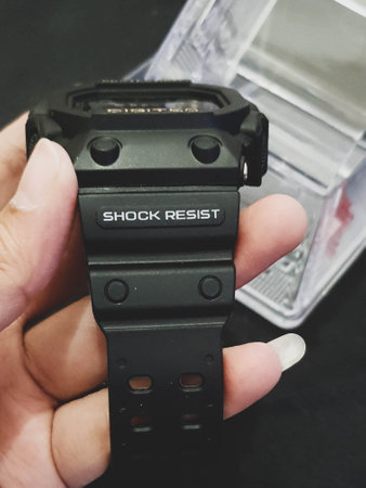 Black DIGITEC watch, water resistant. Very sturdy and handsome suitable for sporty people.のeditorial素材