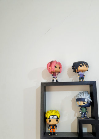 Jakarta, Indonesia in August 2022. Anime action figures used as room decorations. Anime Naruto which some figure.のeditorial素材