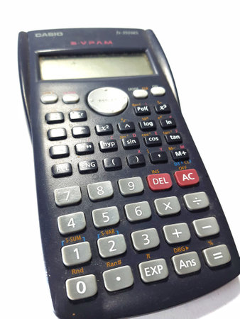 Close up photo of the buttons in the scientific calculator. A calculator that is usually owned by students and students because of its quite complete features at an affordable price.の写真素材