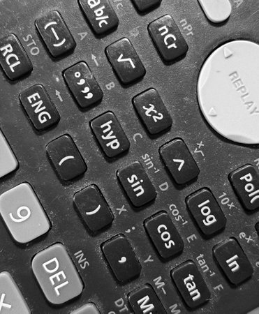 Close up photo of the buttons in the scientific calculator. A calculator that is usually owned by students and students because of its quite complete features at an affordable price.の写真素材