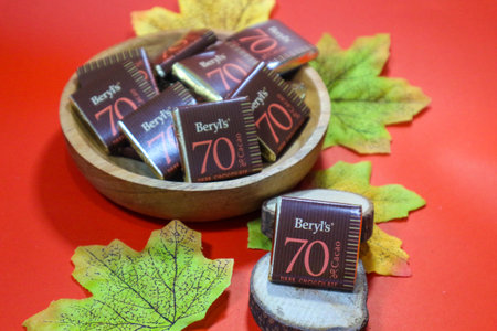 Jakarta, Indonesia on January 2023. Beryl's 70% Cacao Dark Chocolate from Malaysia. Ultimate dark chocolate made with 99% cacao for the best intensity of chocolate flavors. Chocolate doesnt get any purer than thisのeditorial素材