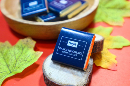 Jakarta, Indonesia on January 2023. Beryl's Cacao Dark Chocolate with Sea Salt. Ultimate dark chocolate made with 99% cacao for the best intensity of chocolate flavors. Chocolate doesnt get any purer than thisのeditorial素材