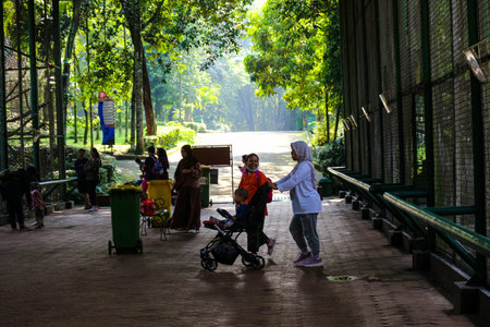Jakarta, Indonesia in December 2022. The Zoo in Ragunan is one of the favorite places for small and large families which is very crowded during holidays. In this place children can get to know various kinds of animals.のeditorial素材