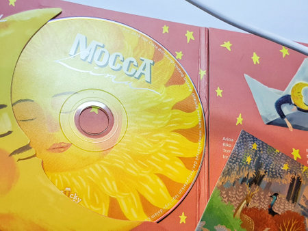 Jakarta in June 2022. Isolated white photo from Band Mo'ccas fifth album Band Mocca officially released the album "Lima" digitally on Friday, March 9 2018. (Demajors Independent Music Industry).のeditorial素材