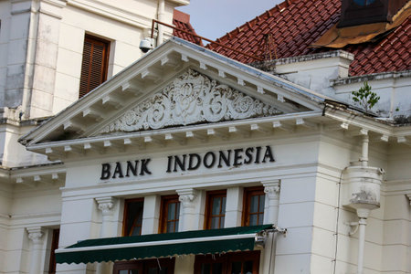 Yogyakarta, Indonesia in November 2022. The historical building of the Yogyakarta Bank Indonesia Office was opened on April 1, 1879, as the 8th De Javasche Bank branch office on eigendom.のeditorial素材