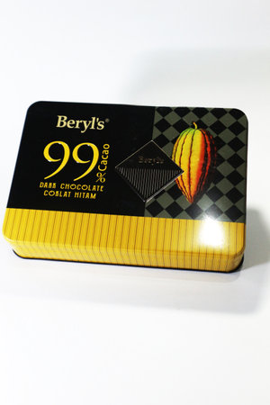 Jakarta, Indonesia on January 2023. Beryl's 99% Cacao Dark Chocolate from Malaysia. Ultimate dark chocolate made with 99% cacao for the best intensity of chocolate flavors. Pure Chocolate.のeditorial素材