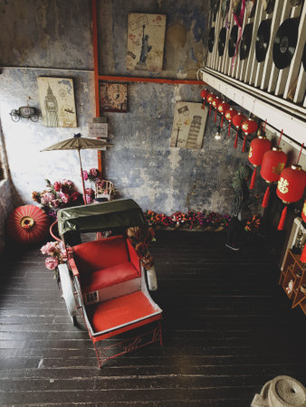 Ipoh, Perak, Malaysia in September 2019. A souvenir shop at Concubine Lane. Concubine Lane, along Lorong Panglima, is the busiest of the three lanes today with shops, restaurants and boutique hotels. Apart from Wong Koh Kee Restaurant, all the other shopsのeditorial素材