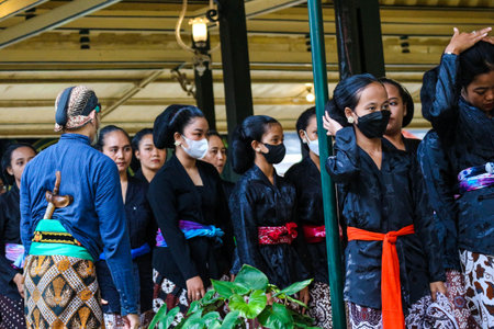 Yogyakarta, Indonesia on October 2022. Abdi dalem mataya, courtiers of the Yogyakarta Palace who are...