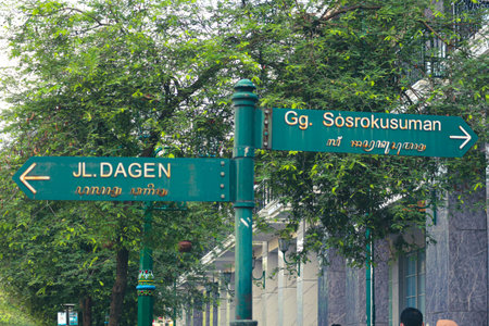 Yogyakarta, Indonesia in July 2022. The entrance gate or gate of Dagen tourist area. Jalan Dagen...