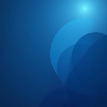 Overlapping blue circles create a modern and abstract background with soft light, perfect for presentations or website designs.の素材