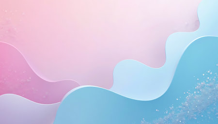 Gentle pastel pink and blue waves create a calm and soothing abstract background with a touch of sparkle Ideal for wallpapers and creative projects.の素材