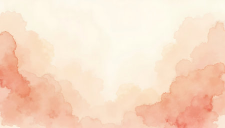 Soft watercolor painting features peach and cream hues blending in an abstract design, evoking a gentle and calming mood, perfect for background use or artistic projects.の素材