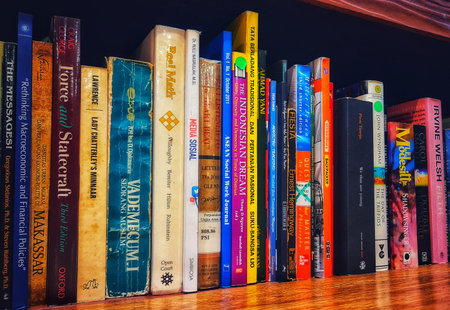 Jakarta, Indonesia on 31 May 2025. A collection of vintage books, each with unique colors and...