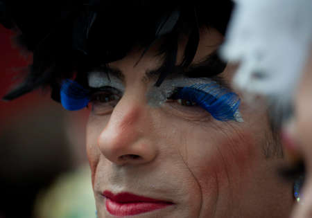 Provincetown, Massachusetts, USA-August 22, 2013  Participant walking in the 35th Annual Provincetown Carnival Parade in Provincetown, Massachusetts  のeditorial素材