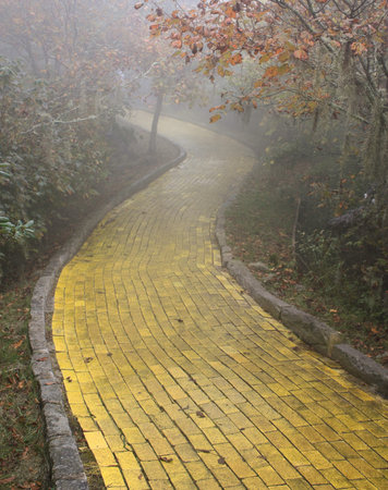 Yellow brick road, Beech Mountain, North Carolina