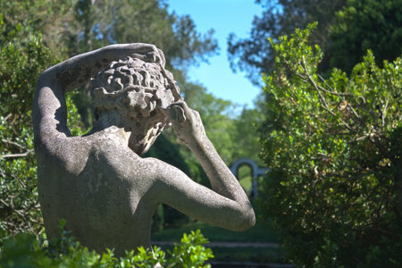 Statue in gardenの写真素材