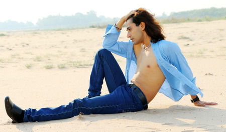 Bold shirtless sizzling fitness male sexy sensual looksの写真素材