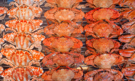 Fried crabs in night market of Chiang Mai, Thailand
