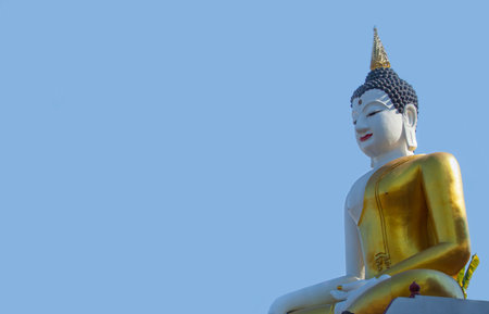 Buddha on blue background