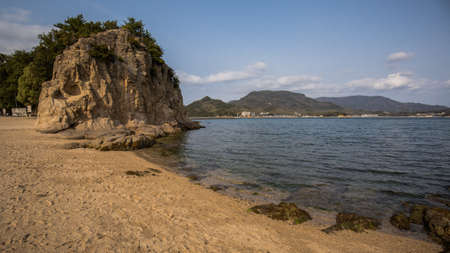 Angel road in shodoshima islandの写真素材
