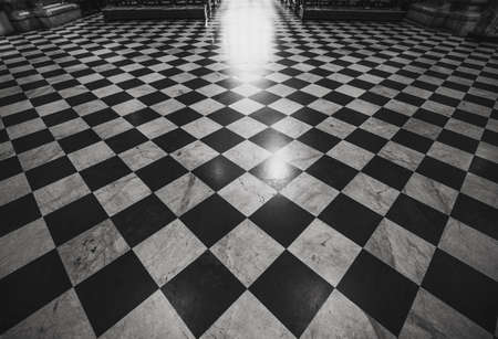 Chess floor in churchの写真素材