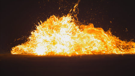 Bright glowing mound of fire/lava