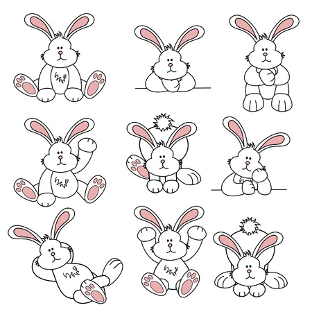 Cute Easter Bunnyのイラスト素材