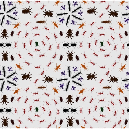 Seamless Creepy Crawlies Backgroundのイラスト素材