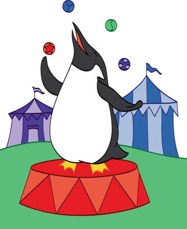 Penguin Juggling at the Circusのイラスト素材