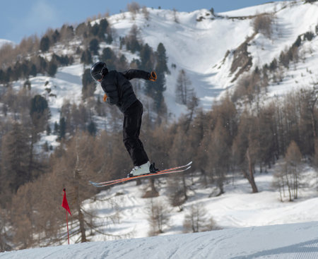 Freestyle sky, Valtellina - Livigno, Italyの写真素材
