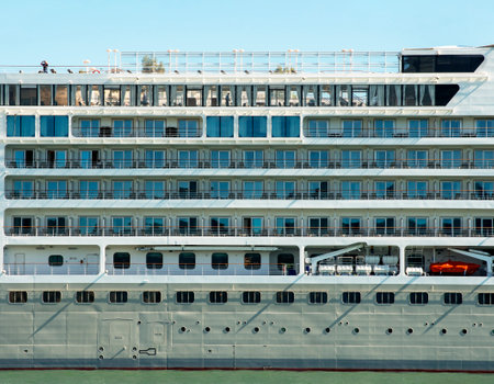 Large cruise ship, Portoferraio - Italy.の写真素材